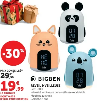 Réveil & Veilleuse Bigben RKIDS
