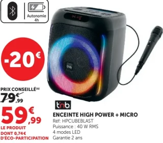 Enceinte High Power + Micro t'nB HPCUBEBLAST