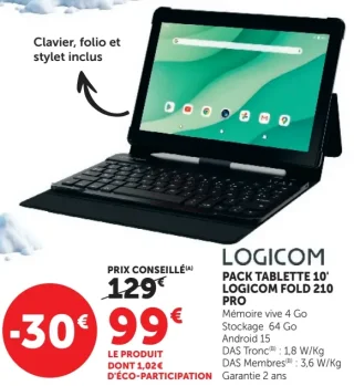 Pack Tablette 10' Logicom Fold 210 Pro