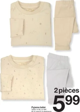 Pyjama bébé Zeeman