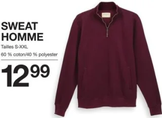 Sweat homme ZEEMAN