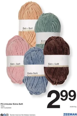 Fil à tricoter Extra Soft Zeeman