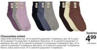 Chaussettes enfant 3 paires