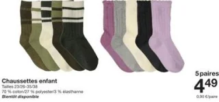 Chaussettes enfant 5 paires
