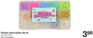 Perles dans boîte de tri