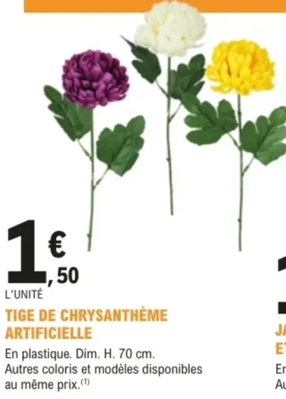 Tige de chrysanthème artificielle