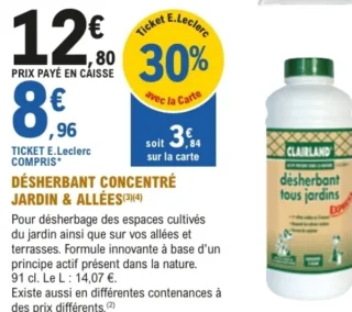 Désherbant concentré jardin & allées Clairland