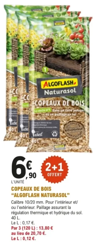 Copeaux de bois "Algoflash Naturasol"