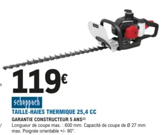 Taille-haies thermique 25,4 CC Scheppach