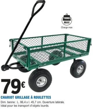 Chariot grillage à roulettes