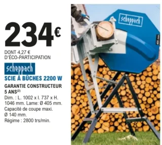 Scie à bûches 2200 W Scheppach
