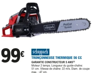 Tronçonneuse thermique 56 CC Scheppach