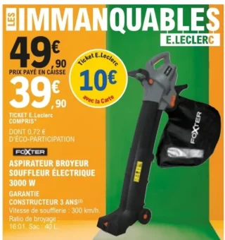 Aspirateur broyeur souffleur électrique 3000 W Foxter