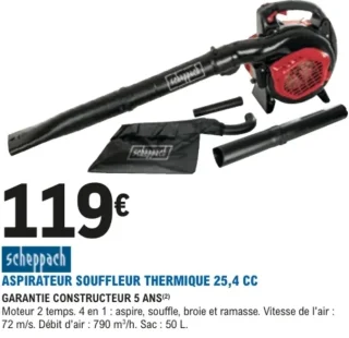 Aspirateur souffleur thermique 25,4 CC Scheppach