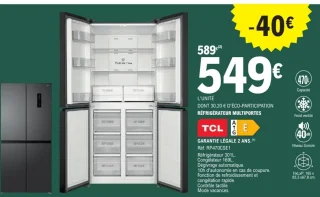 Réfrigérateur multiportes TCL