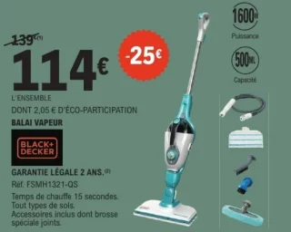 Balai vapeur Black+Decker