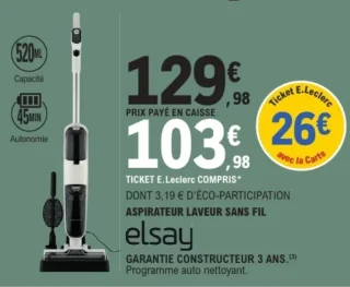 Aspirateur laveur sans fil Elsay