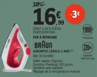 Fer à repasser Braun SI1019RD