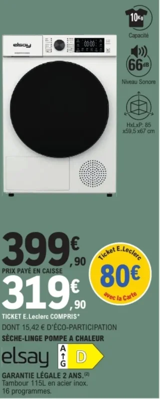 Sèche-linge pompe à chaleur Elsay