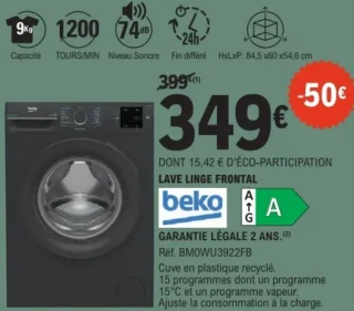 Lave linge frontal Beko BM0WU3922FB