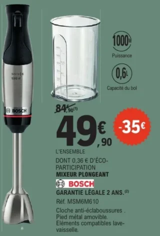Mixeur plongeant Bosch MSM6M610
