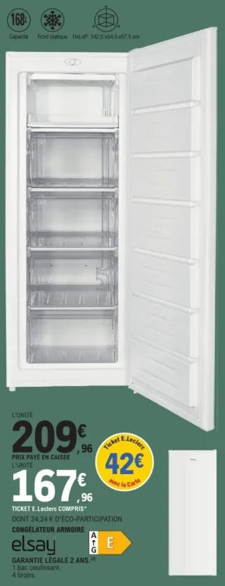 Congélateur armoire Elsay