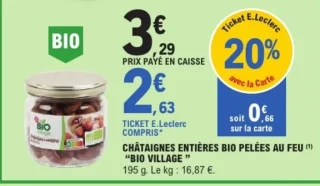 Châtaignes entières BIO pelées au feu "BIO VILLAGE"