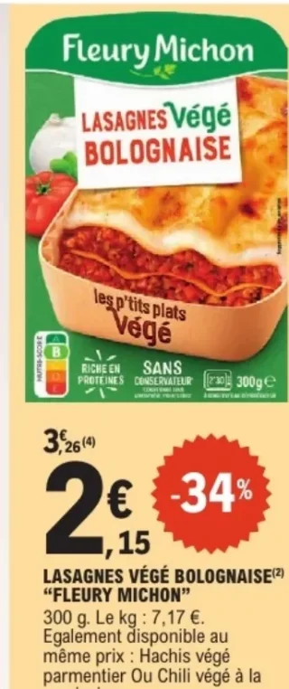 Lasagnes Végé Bolognaise "Fleury Michon"