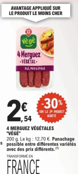 4 Merguez Végétales "Végé"