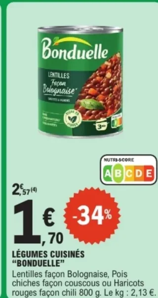 Légumes cuisinés Bonduelle
