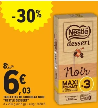 Tablettes de chocolat noir "NESTLÉ DESSERT"
