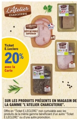 Produits de la gamme L'Atelier Charcuterie