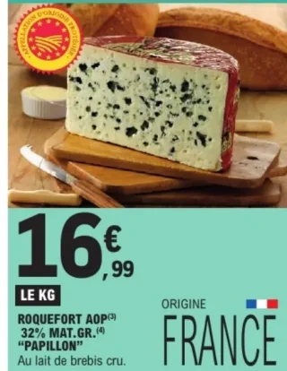 Roquefort AOP Papillon 32% Mat. Gr.