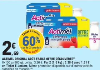 Actimel original goût fraise offre découverte