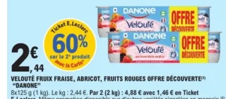 Velouté fruix fraise, abricot, fruits rouges offre découverte Danone