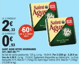 SAINT AGUR OFFRE GOURMANDE 33% MAT.GR.