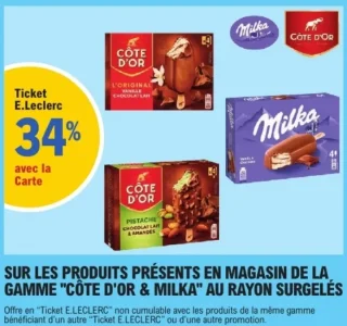 Gamme Côte d'Or & Milka au rayon surgelés