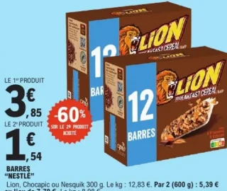 Barres Céréales Lion, Chocapic ou Nesquik Nestlé