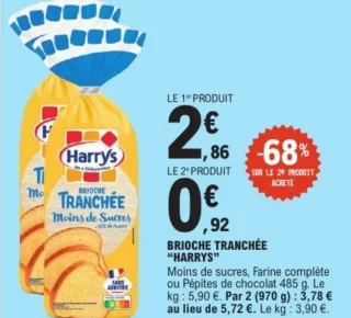 Brioche tranchée Harrys