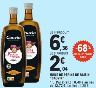 Huile de pépins de raisin Cauvin