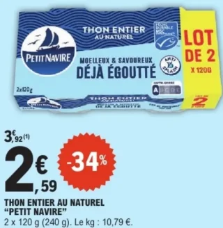 Thon entier au naturel Petit Navire