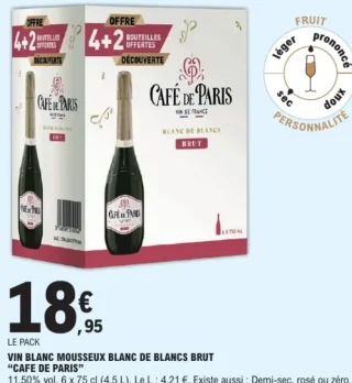 Vin Blanc Mousseux Blanc de Blancs Brut Café de Paris