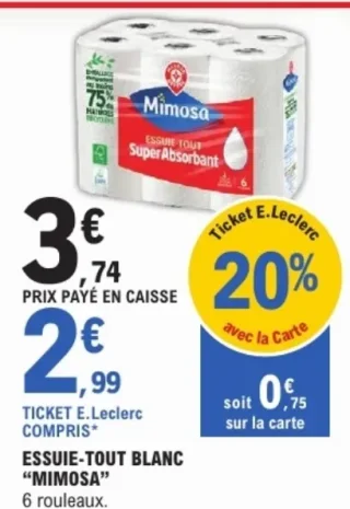 Essuie-tout blanc Mimosa