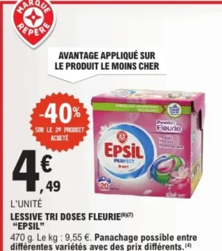 Lessive tri doses fleurie Epsil
