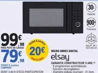Micro-ondes digital Elsay