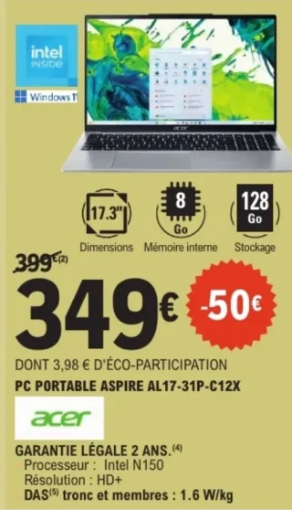 PC portable Aspire AL17-31P-C12X Acer