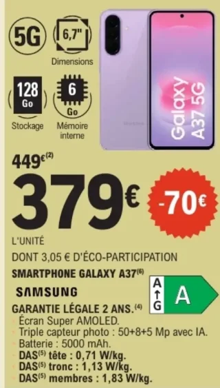 Smartphone Galaxy A37 Samsung
