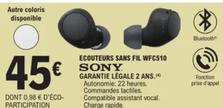 Écouteurs sans fil WFC510 Sony