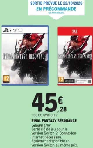 Jeu vidéo Final Fantasy Resonance PS5 ou Switch 2 Square Enix