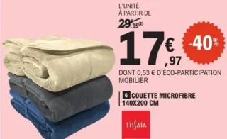 Couette microfibre 140x200 cm Tissaïa